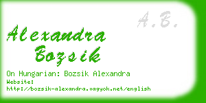 alexandra bozsik business card